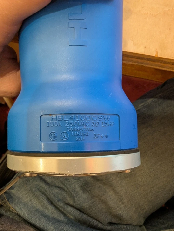 Hubbell Wiring Device-Kellems Hbl4100c9w Iec Pin And Sleeve Connector,100A,250V - Image 4 of 4