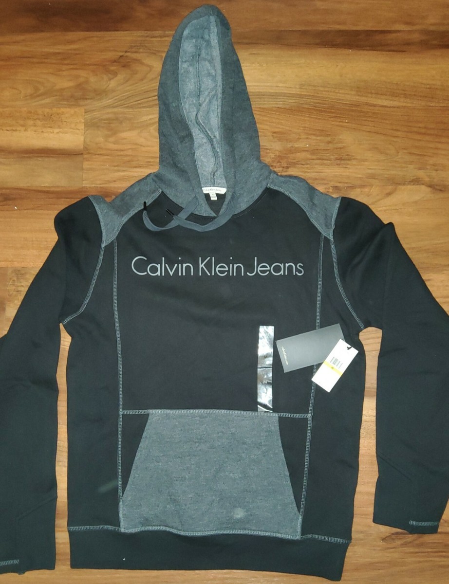 Fleece Cotton Hoodie Calvin Klein Grey Zip Hoodie Calvin Klein