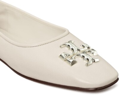 Tory Burch Eleanor Ballet Flat New Ivory Leather Women's 7.5 New