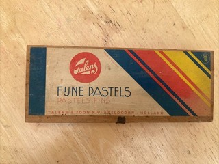 Vintage Talens Fine Pastels x 24 in Holzkiste gebraucht