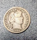 1906- BARBER  SILVER ONE DIME COIN --Very Fine-- No Reserve--Philadelphia