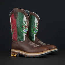 MEN'S  WORK BOOTS BANDERA DE MEXICO BOTAS DE TRABAJO RAZA HEAVY DUTY SOFT TOE