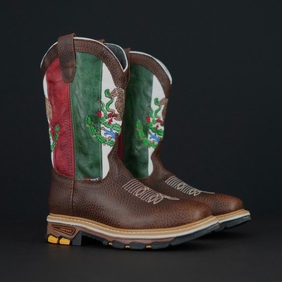 MEN'S WORK BOOTS BANDERA DE MEXICO BOTAS DE