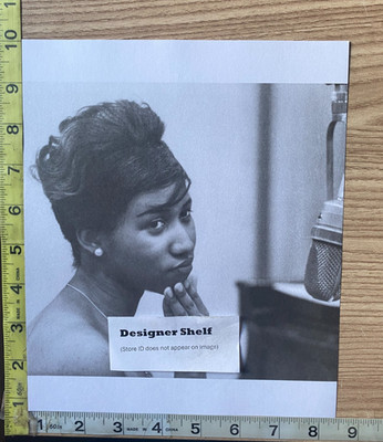 Aretha Franklin Recording Mic Studio Side Profile  Scene Book Photograph