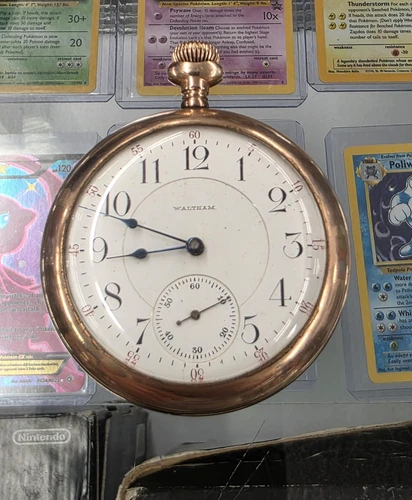 Antique 1901 Waltham Crescent St Pocket Watch 21 Jewels 18s (Works)