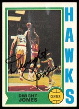 Dwight Jones Autographed Signed 1974-75 Topps Card #59 Atlanta Hawks