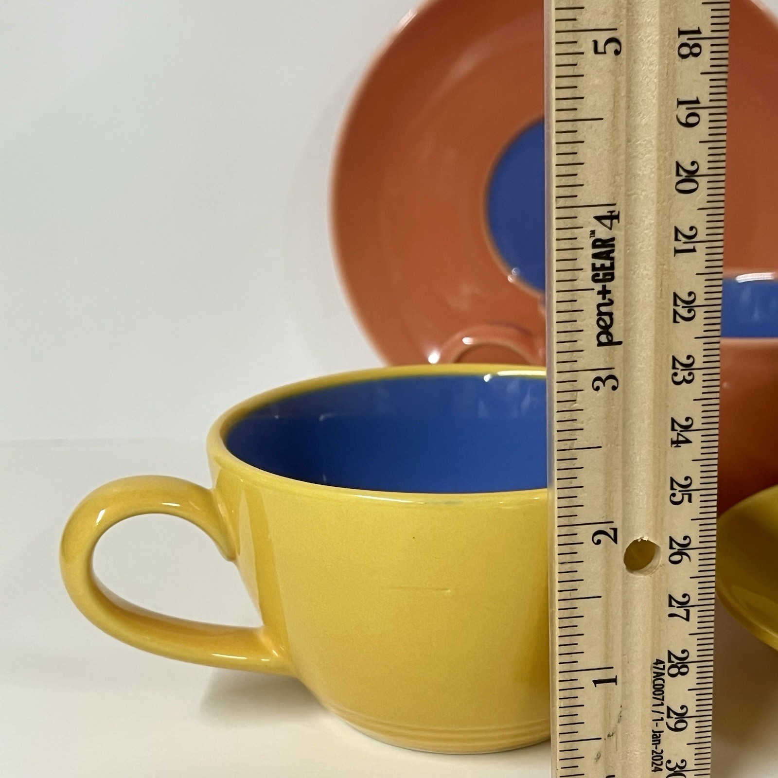 Lindt Stymeist Colorways Teacups And Saucers 7 Pieces Multicolored Japan