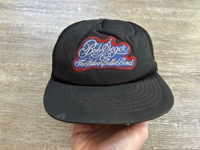 Vintage 80s Bob Seger And The Silver Bullet Band Snapback Hat Tour Patch Black