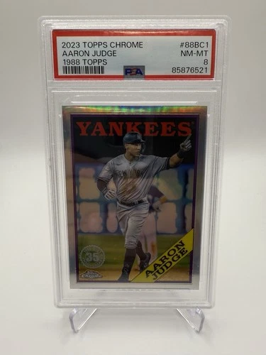 2023 Topps Chrome Aaron Judge 1988 Topps 35th Anniversary Insert #88BC1 PSA 8
