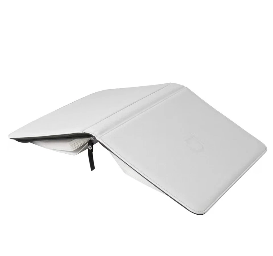 Top Deck 500 Cartas Sin Anillo Cremallera Alrededor Carpeta 9 Bolsillos Páginas Carga Lateral Blanco NUEVO Foto 4 de 4