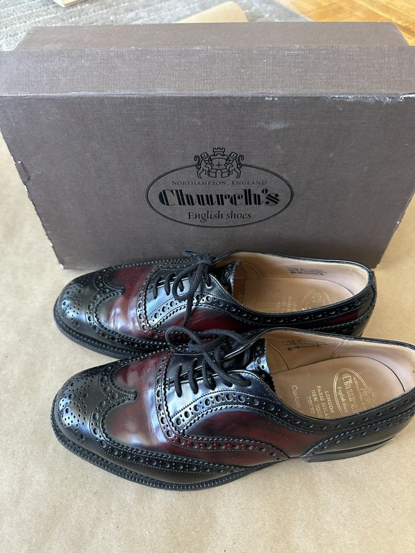 Church's Men's Burgundy Oxford Dress Shoes, Size 8.5