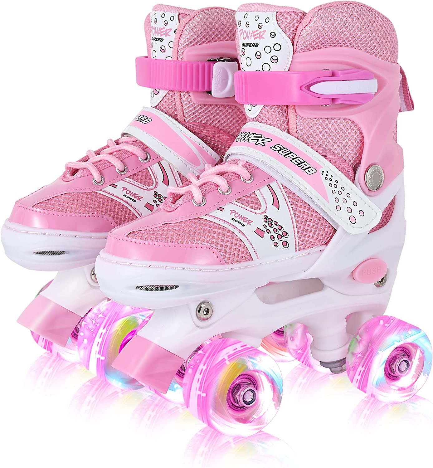 Girls Pink Light-up Wheels Beginner 4 Sizes