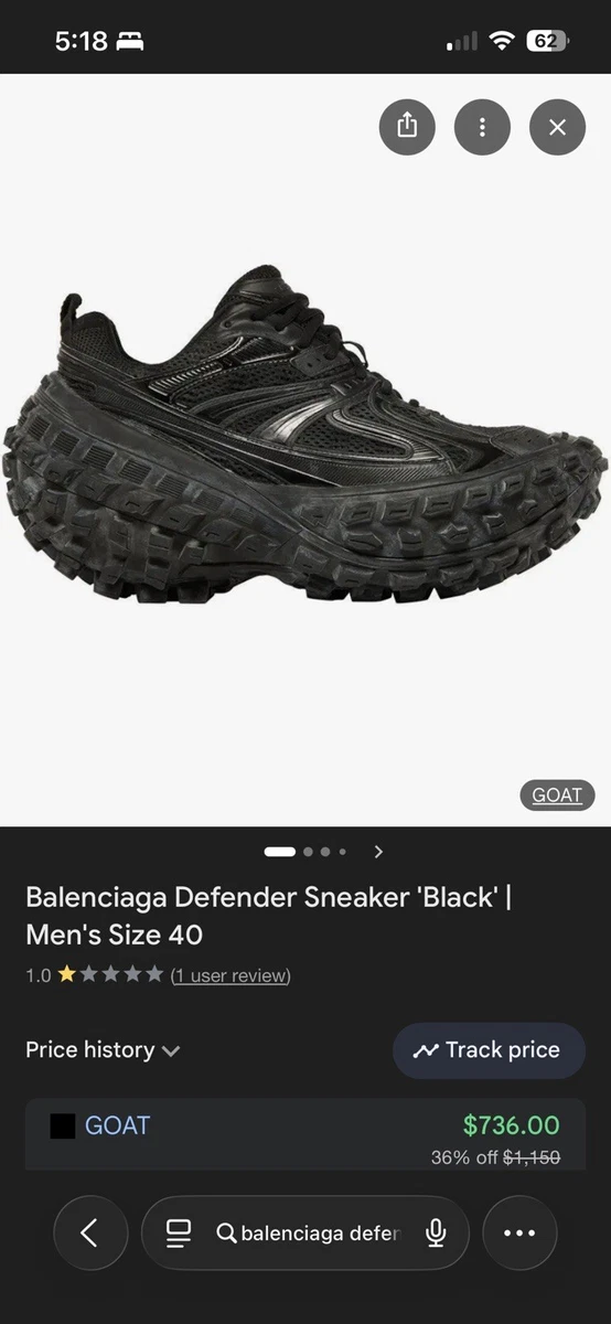 Balenciaga Defender Sneaker Black for sale | eBay