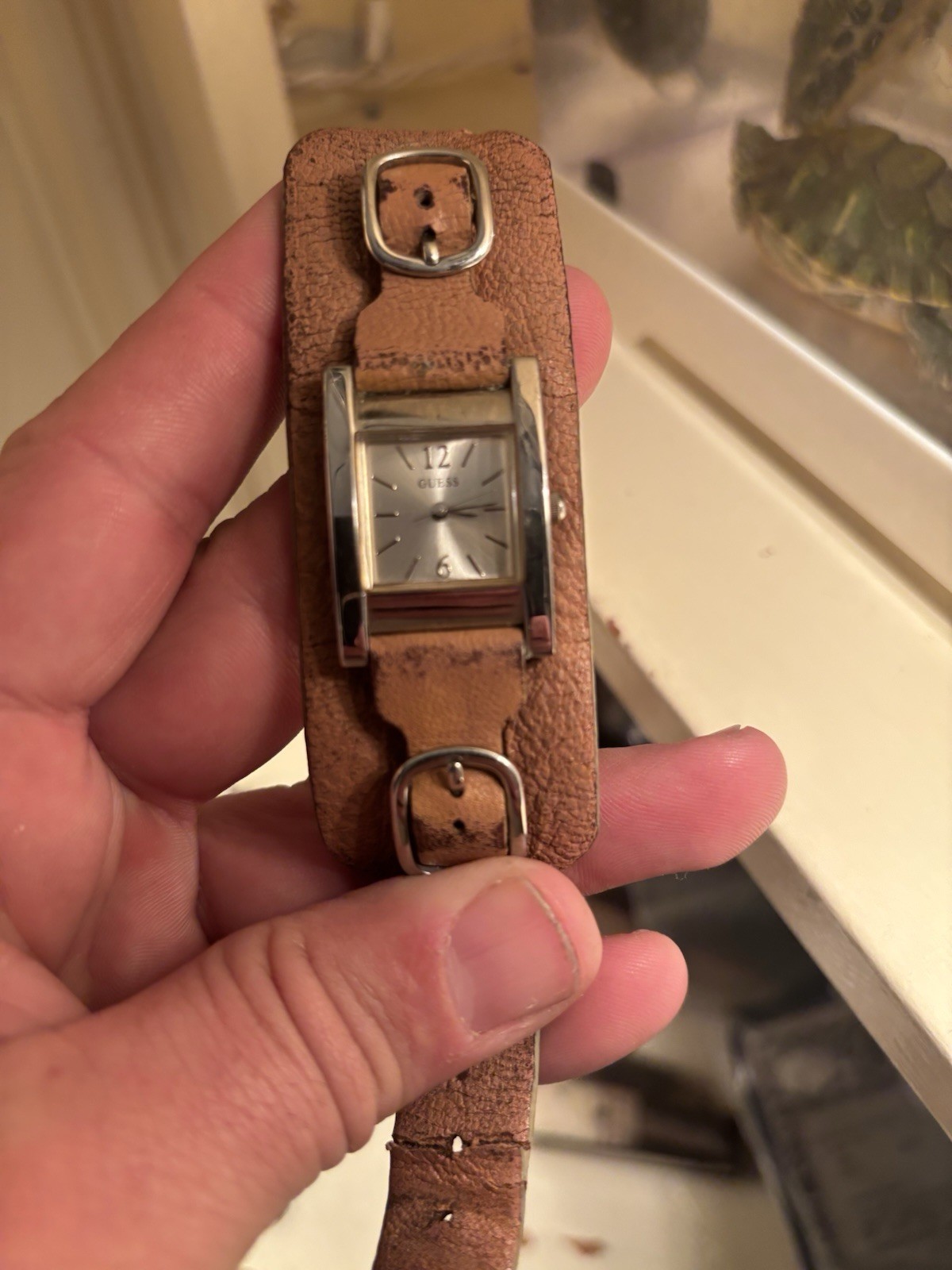 GUESS Rectangular Analog Wristwatch Silver Tone B… - image 4