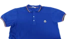 Moncler Polo Shirt Mens Blue Cotton Pique Size XL Short Sleeve