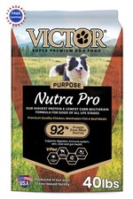 Dog Food 40lb VICTOR Super Premium Nutra Pro Gluten Free High Protein Purpose 2.62 per pound