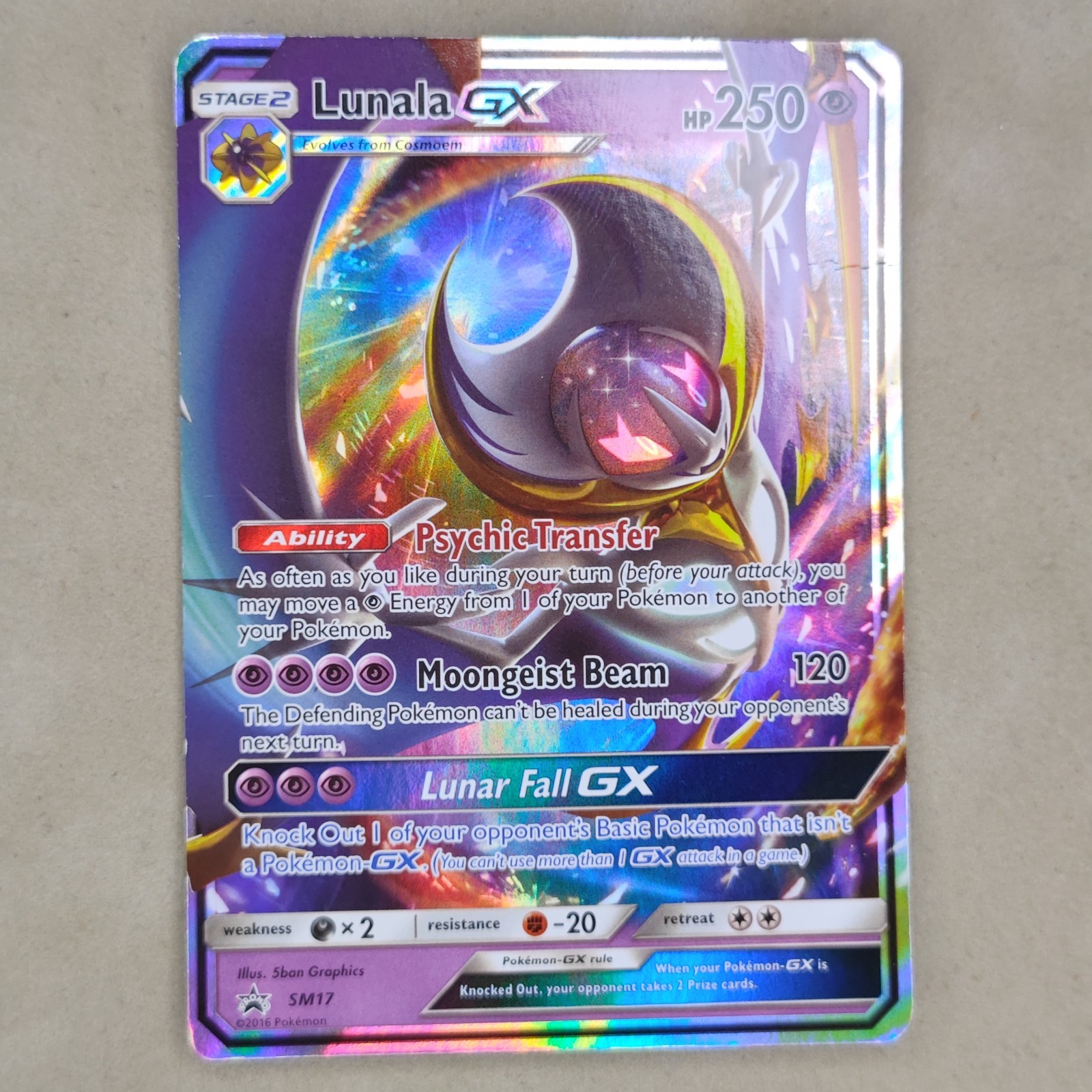 Lunala GX SM17 Sun & Moon Black Star Promo Holo Pokémon TCG Card Lightly Played