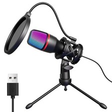 Hoppac Micro PC Micro Gaming, USB Microphone Condensateur Professionnel avec ...