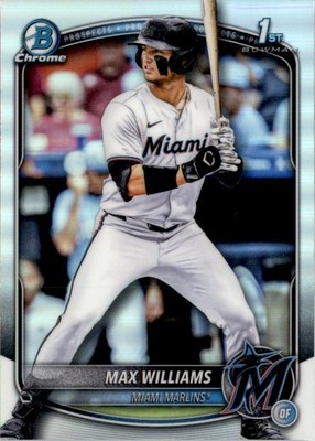Max Williams 2025 Bowman Draft Chrome Refractor RC #BDC-68 Miami Marlins