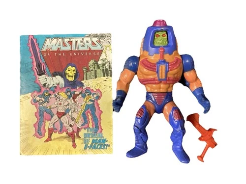 Mattel 1982 Vintage Man-E-Faces He-Man Masters of the Universe Action Figure
