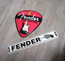 2 Guitar Fender Metal Signs By Open Road