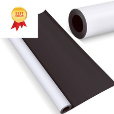 Amylove Blank White Surface Magnet Sheets 24 24 Inch X 10 Feet, 30 Mil, Black 