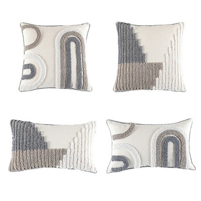 Nordic Macrame Tufted Pillow for Case Boho Irregular Circle Pattern Cushion Cove