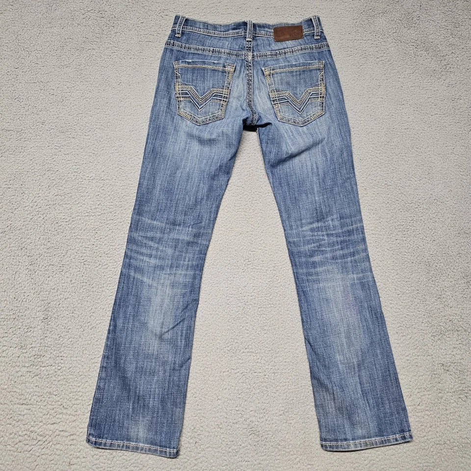 BKE Aiden Bootleg Jeans Mens 30R ~30x31 Light Wash Faded Blue Buckle - Image 3 of 4