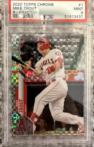 2020 Topps Chrome X-fractor Mike Trout PSA 9