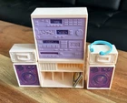 Vtg 1989 Barbie Home Entertainment Center Toy Stereo w/ Records & Headphones