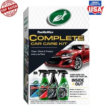 Complete Car Care Kit 4 Piece Set Clean Shine Protect Interior Exterior New