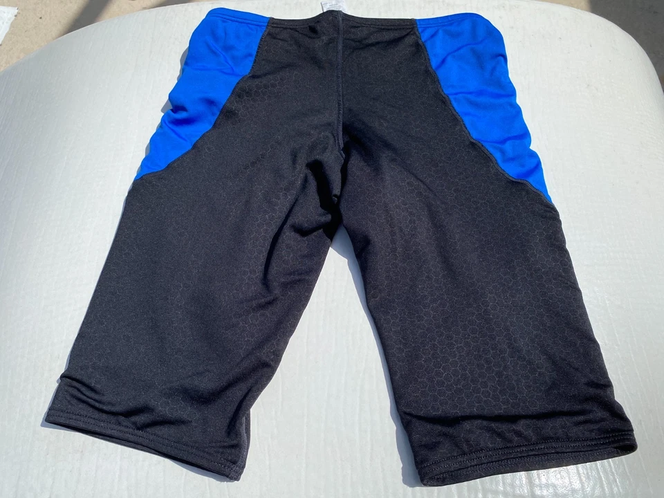 TYR Mens swim shorts size 30 High waist Blue Black competition suit - Image 3 of 4