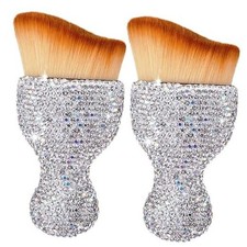 Car Interior Brush Blingbling Car Accessories for Women,2Pack Dust 2pcs Silver