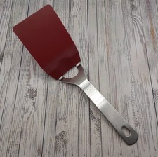 Amco Red Nylon Solid Spatula 10898 Flexible Flipper Turner Stainless Handle