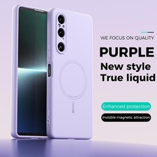 For Sony Xperia 1 VII 1VI 5VI 10V Liquid Silicone Magnectic Soft case back cover