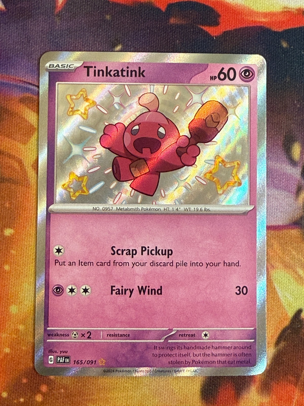 Tinkatink 165/091 - Paldean Fates - Shiny Holo Rare - Pokemon NM