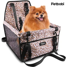 Petbobi Dog Car Seat Booster Small Pet Puppy Medium Cat Doggie Safety, Leopard P