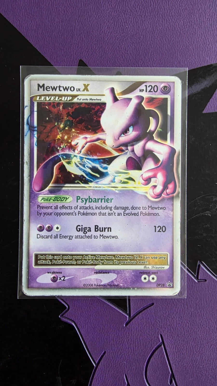 Mewtwo LV.X DP28 Holo Pokémon Card 2008 Collector's Edition, Diamond Pearl