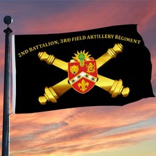 2nd Battalion, 3rd Field Artillery Regiment Flag 3x5Feet with Brass Grommets