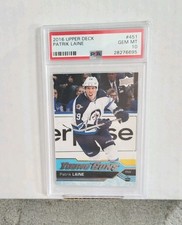 2016 Upper Deck Patrik Laine Rc PSA 10 Gem Mint Graded Young Guns Rookie Card. rookie card picture