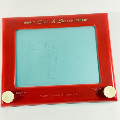 Vintage Etch A Sketch Model 505 Magic Screen Red Frame Ohio Art USA