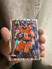 2025 Topps Chrome Football Broncos #88 Bo Nix Raywave Refractor