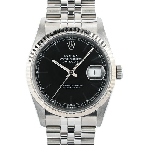 ROLEX Datejust 16234 Black Case Size 36mm Men's Used Watch #5103812