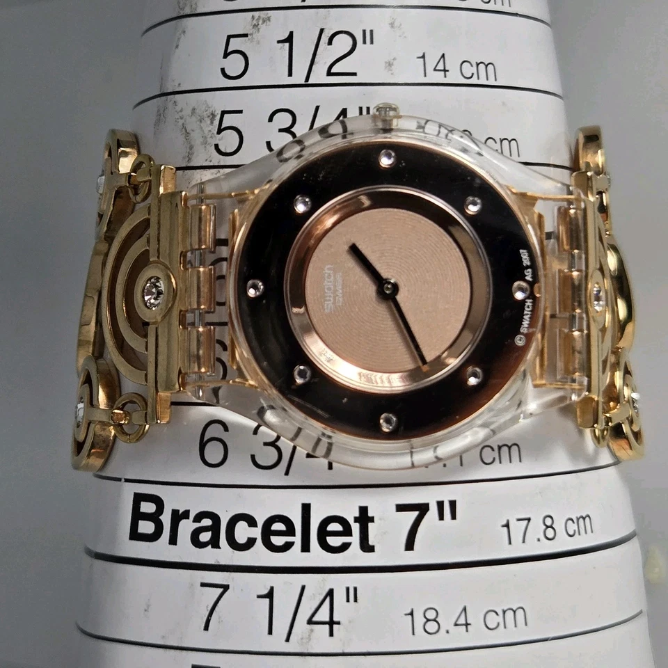 SWATCH DIAPHANE 女士 33 毫米不锈钢表带修身设计防水 — 第 4/4 张图片