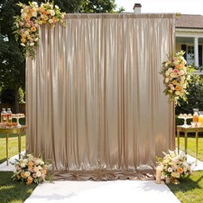 10x10 ft Wrinkle Free Champagne Sequin Backdrop Curtain for Parties,Thick Not...