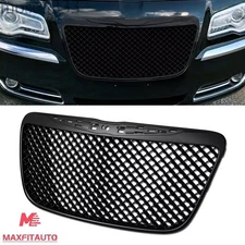 Fits 2011-2014 Chrysler 300 300C Mesh Style Front Grill Grille Gloss Black- ABS