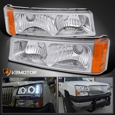Fits 2002-2006 Chevy Avalanche 03-07 Silverado Bumper Lights Turn Signal Lamps