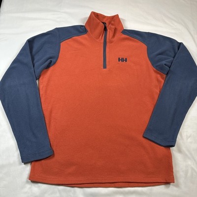 Helly Hansen Polartec Quarter Zip Salmon Blue Fleece Sweater Adult Medium