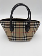 Rare Size Authentic Vintage Burberry Nova Check Blue Label Hand Bag Nano