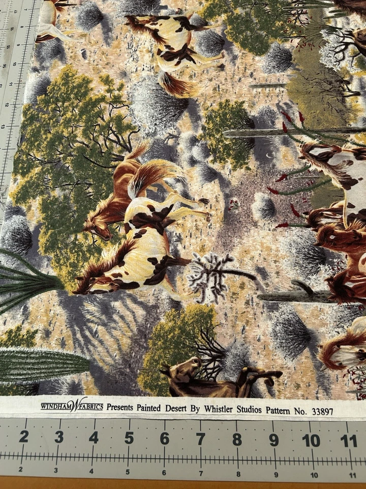Telas Windham pintadas caballos del desierto 3/4 años acolchado costura #3387 Foto 2 de 4